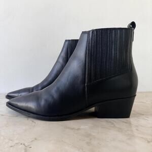 Marc Fisher Pointy Toe Chelsea Ulora Bootie Black Leather Women Size 8